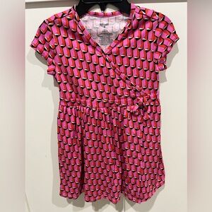 Diane Von Furstenberg Target Collab Pink Geometric Print Casual Kids Dress